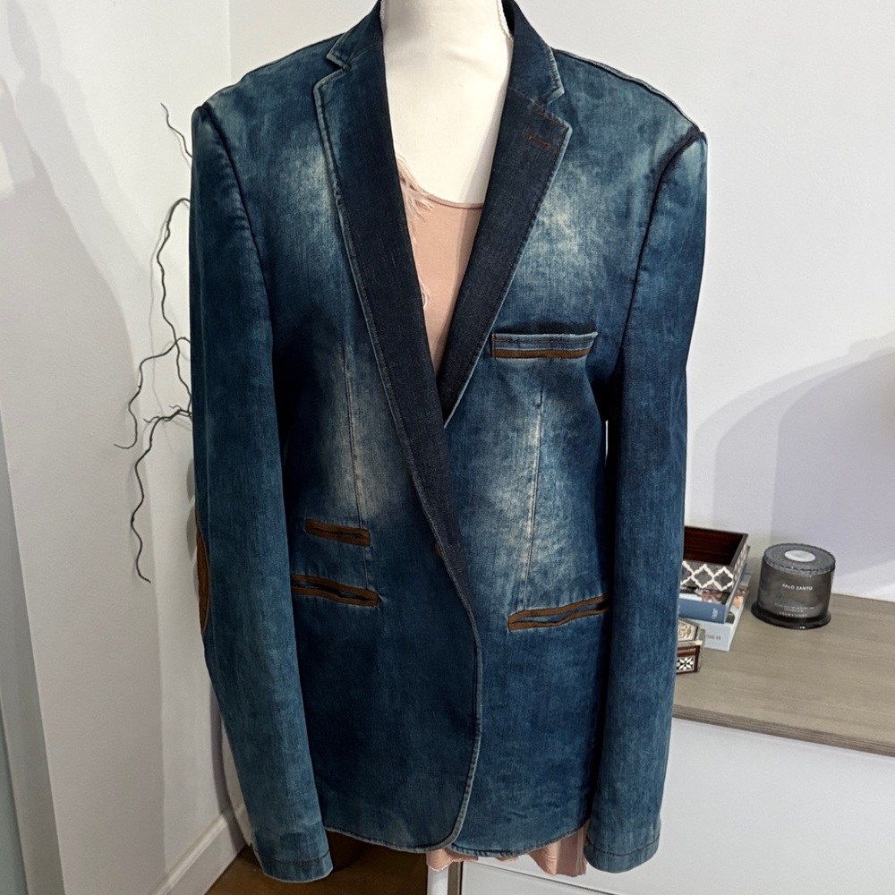 Men's Classic Blue Denim Blazer